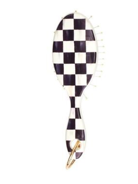 Wet brush x Mackenzie-Childs Keychain Detangler Brush White Black Courtly Check